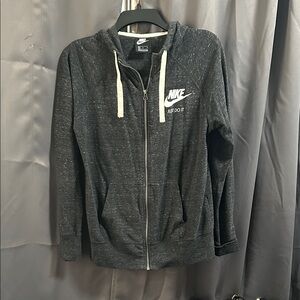 Nike Charcoal Zip-Up Hoodie with White Accents